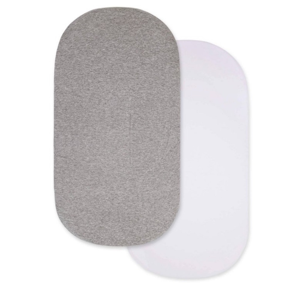 Burt's Bees Baby Bassinet Sheet 2-Pack in Grey & White 2-Pack